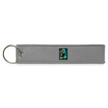 Neon Core Cyberpunk Tee: Electric Green Glow - Jet Tag Keychain - gray - Front