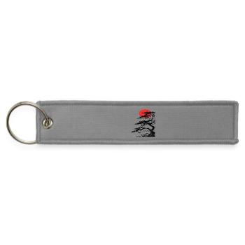 Crimson Sun over Silent Pines - Jet Tag Keychain - gray - Front