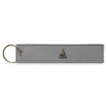 Dissociating Victorian Library Rat - Dark Academia - Jet Tag Keychain - gray - Front