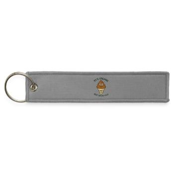 Organic Poop Ice Cream Graphic - Jet Tag Keychain - gray - Front