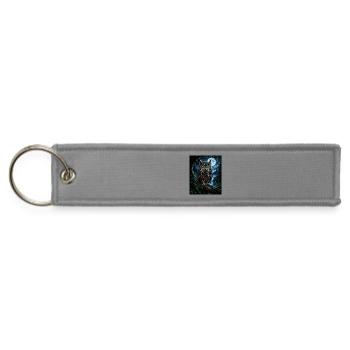 Forest Guardian Owl - Jet Tag Keychain - gray - Front