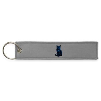 Galaxy Cat Cosmic Art - Jet Tag Keychain - gray - Front