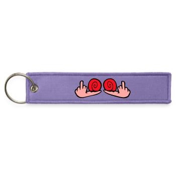 Snail middle finger insult fuck you off funny cool - Jet Tag Keychain - lavender - Front