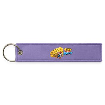 Tiny but Mighty Mouse & Cheese - Jet Tag Keychain - lavender - Front