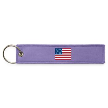 Patriotic American Flag Design - Jet Tag Keychain - lavender - Front