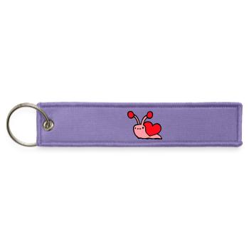 Snail Heart Shell Sweet Love Romantic Cute Happy - Jet Tag Keychain - lavender - Front