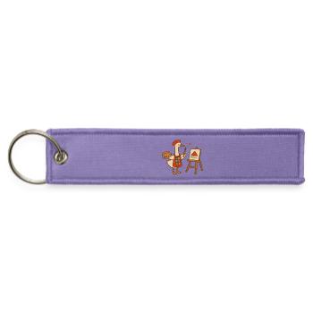 Whimsical Duck Painting Illustration - Jet Tag Keychain - lavender - Front