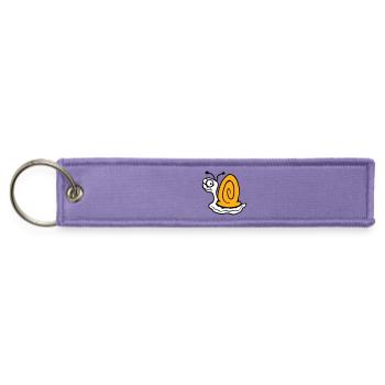 Snail anxiously looking back uncertainly cute fun - Jet Tag Keychain - lavender - Front