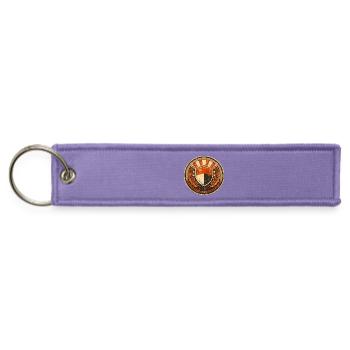 Vintage Crest Shield with Laurel Emblem - Jet Tag Keychain - lavender - Front