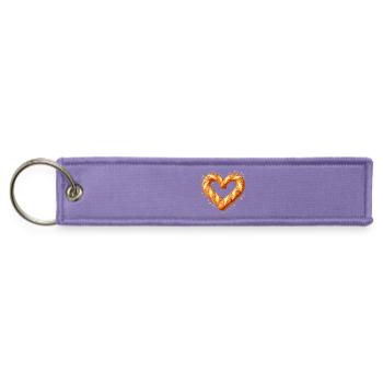 Heart-shaped bread, baking, baker, kitchen design - Jet Tag Keychain - lavender - Front