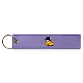 Caterpillar Sir Rich Man Monocle Glasses Top Hat - Jet Tag Keychain - lavender - Front