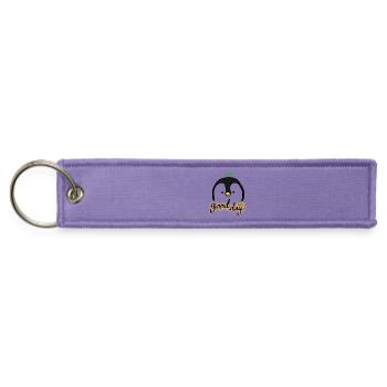Cute Hand-Drawn Penguin with Sprout - Jet Tag Keychain - lavender - Front