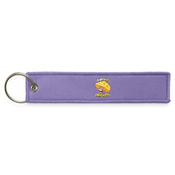 Tiny But Mighty Mouse and Cheese - Jet Tag Keychain - lavender - Front