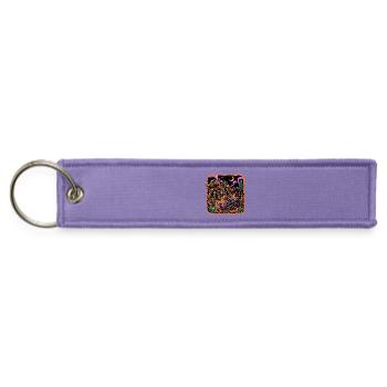 Desert Night Predator Tarantula Scorpion - Jet Tag Keychain - lavender - Front