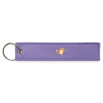 Funny Cat Panicking Over a Tiny Bug - Jet Tag Keychain - lavender - Front