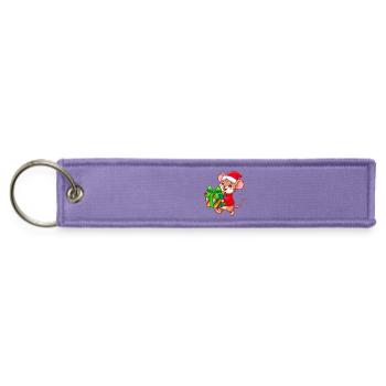 Cheerful Holiday Mouse Gift - Jet Tag Keychain - lavender - Front