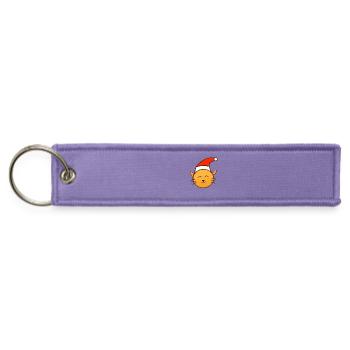 Santa Cat Cheer - Jet Tag Keychain - lavender - Front