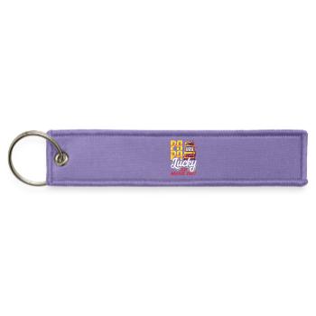 Papa Lucky Slot Machine Shirt Casino Gambling - Jet Tag Keychain - lavender - Front