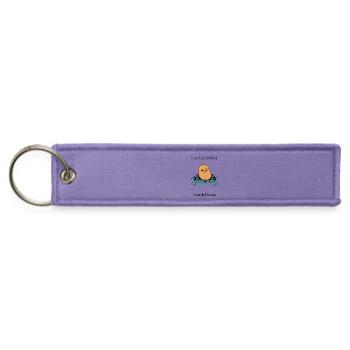 Certified Couch Potato Cartoon - Jet Tag Keychain - lavender - Front