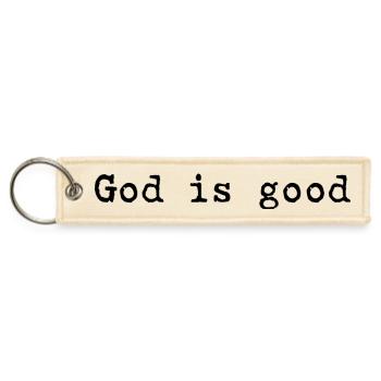 God is Good Christian Faith Religious Inspirationa - Jet Tag Keychain - creme - Front