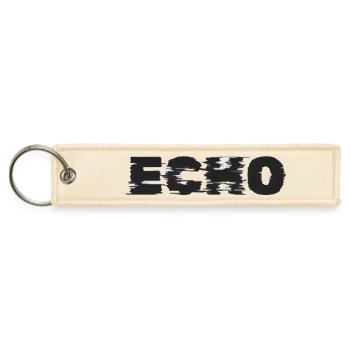 Echo Glitch Distorted Text - Jet Tag Keychain - creme - Front
