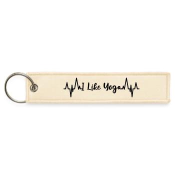 I Like Yoga Heartbeat - Jet Tag Keychain - creme - Front