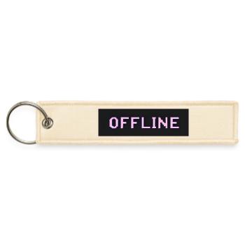 Offline Pixel Glitch Pink - Jet Tag Keychain - creme - Front