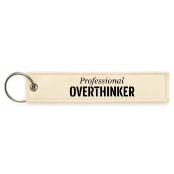 Professional Overthinker Typography Tee - Jet Tag Keychain - creme - Front