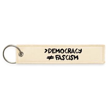 More Democracy No Fascism Anti-Fascist - Jet Tag Keychain - creme - Front