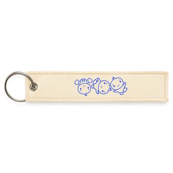 3 Birds Chicks Breakdance Friends Party Dance Fun - Jet Tag Keychain - creme - Front