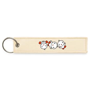 3 Birds Chicks Breakdance Friends Party Dance Fun - Jet Tag Keychain - creme - Front