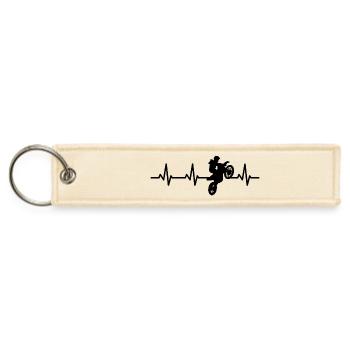 Heartline Motocross Rider - Jet Tag Keychain - creme - Front