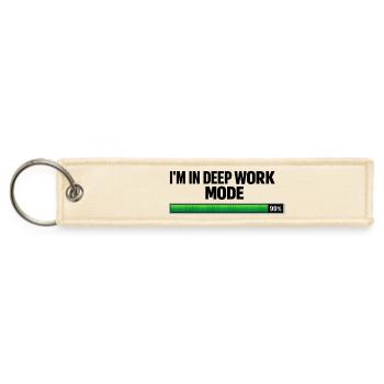 I'm in deep work mode - Jet Tag Keychain - creme - Front