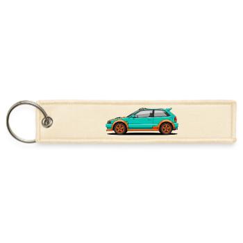 Teal Orange Street Racer - Jet Tag Keychain - creme - Front