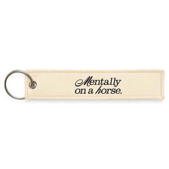 Mentally on a horse - Jet Tag Keychain - creme - Front