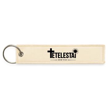 Tetelestai – John 19:30 Cross & Seal Design - Jet Tag Keychain - creme - Front