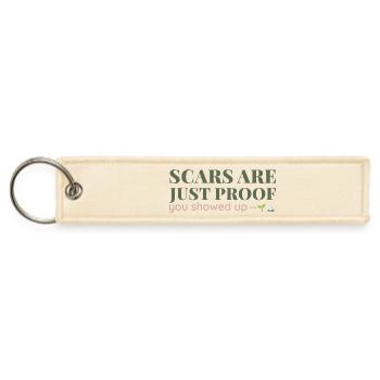 Scars Are Proof Shirt | Gentle Mental Health Appar - Jet Tag Keychain - creme - Front