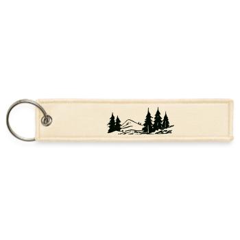 Midnight Pines Forest Silhouette - Jet Tag Keychain - creme - Front