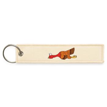 Funny Thanksgiving Turkey Sailor Hat Nautical Gift - Jet Tag Keychain - creme - Front