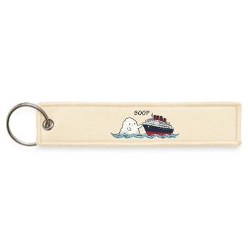 Boop Ship – Cute Ship And Parody  - Jet Tag Keychain - creme - Front