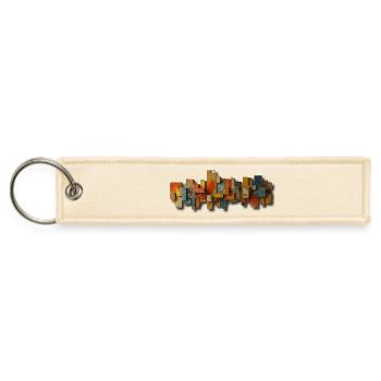 Weathered Colorblock Mosaic - Jet Tag Keychain - creme - Front