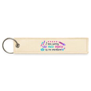 Nice Nurse Is On Vacation Funny Nurse  - Jet Tag Keychain - creme - Front