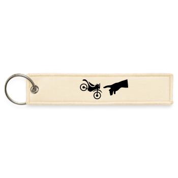 Hand of God and Motorcycle - Jet Tag Keychain - creme - Front