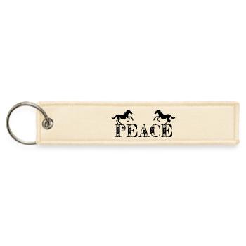 Peaceful Horses design for t-shirts  - Jet Tag Keychain - creme - Front