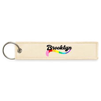 Brooklyn Rainbow Gay Pride LGB New York City - Jet Tag Keychain - creme - Front