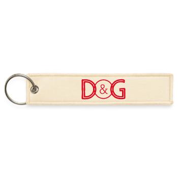 Bold Red D & G Logo Design - Jet Tag Keychain - creme - Front