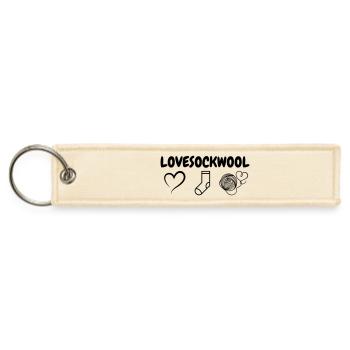 LOVESOCKWOOL - Jet Tag Keychain - creme - Front