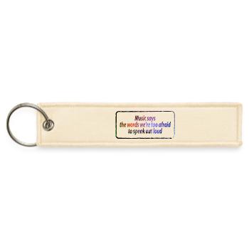 Music Speaks the Words We Fear - Jet Tag Keychain - creme - Front