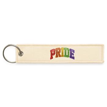 Pride Embroidered Sequisn Effect - Jet Tag Keychain - creme - Front