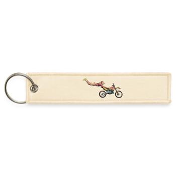 Airborne Moto Stunt Rider - Jet Tag Keychain - creme - Front